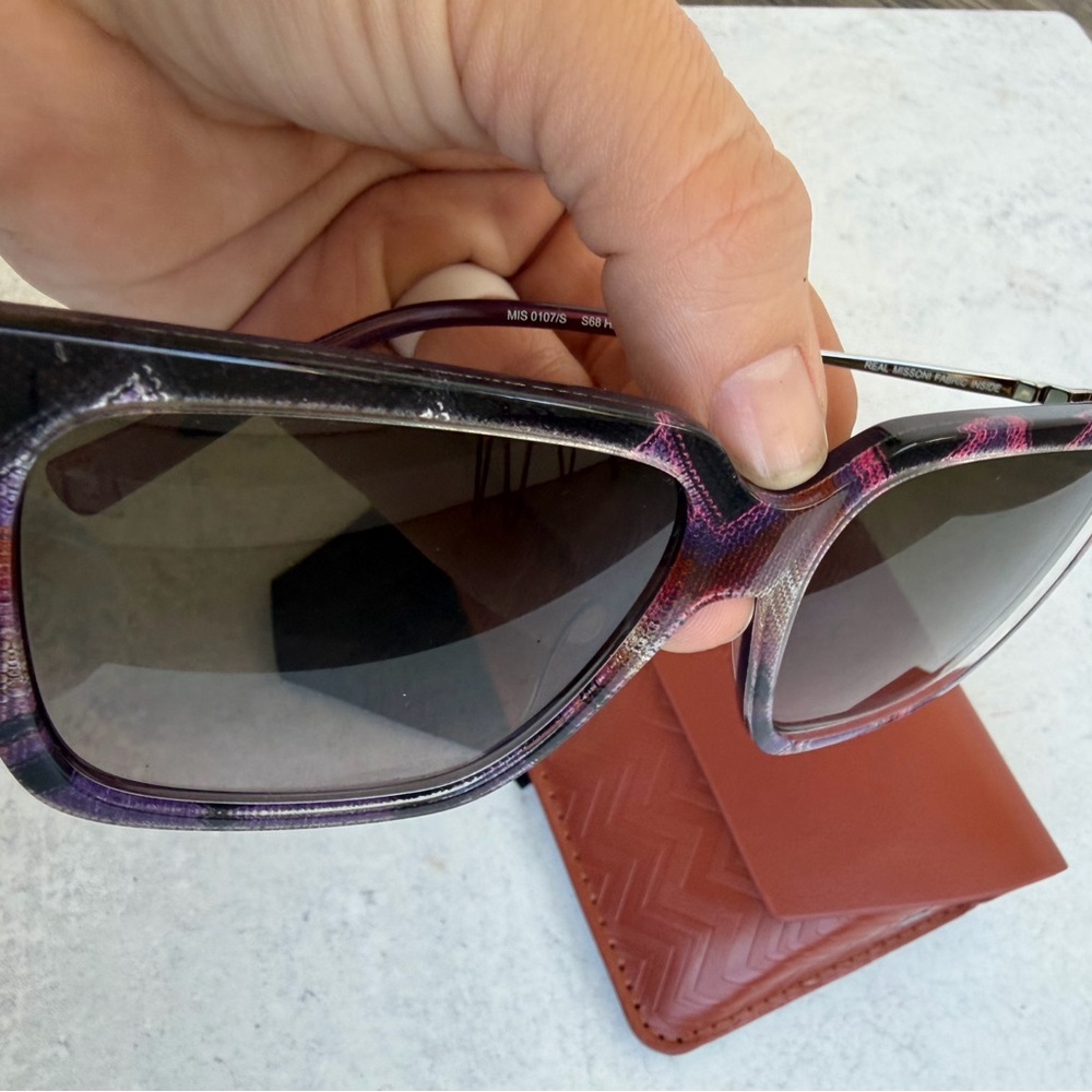Missoni Purple Patterned Oversized Sunglasses NWT - image 3
